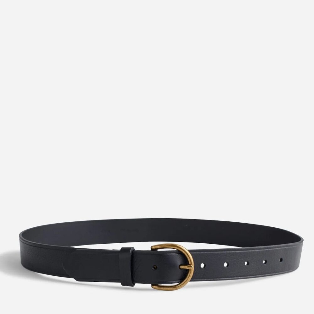 NEW Madewell Medium Perfect Leather Belt - Black - Size S